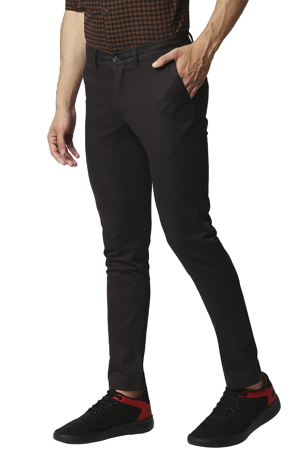 BASICS SKINNY FIT BROKEN TWILL STRETCH TROUSERS