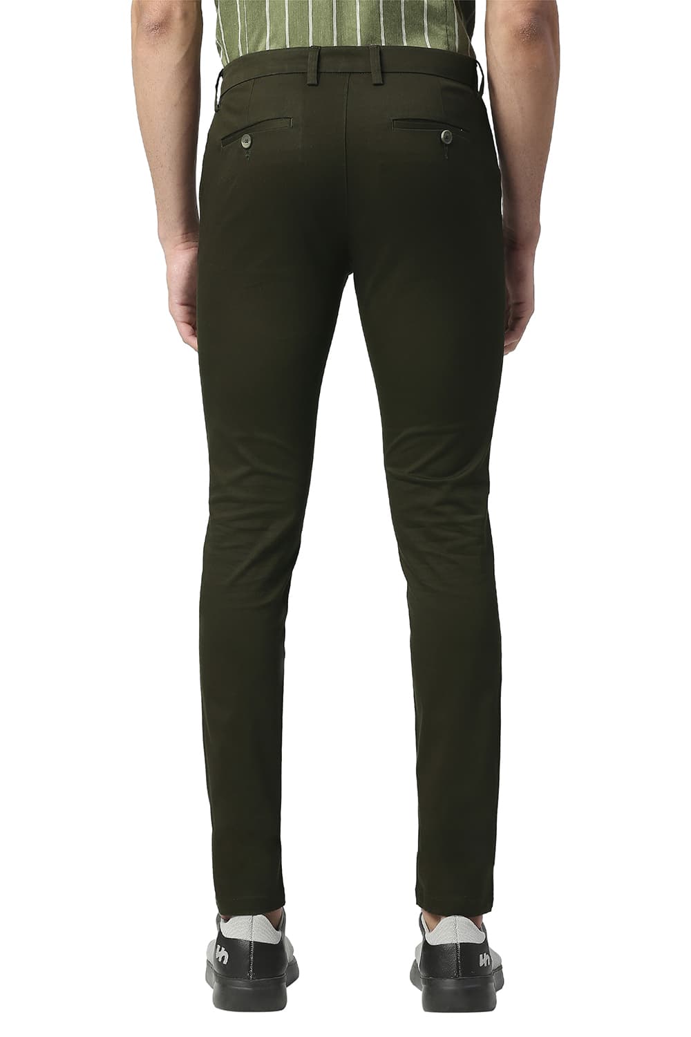 BASICS SKINNY FIT BROKEN TWILL STRETCH TROUSERS