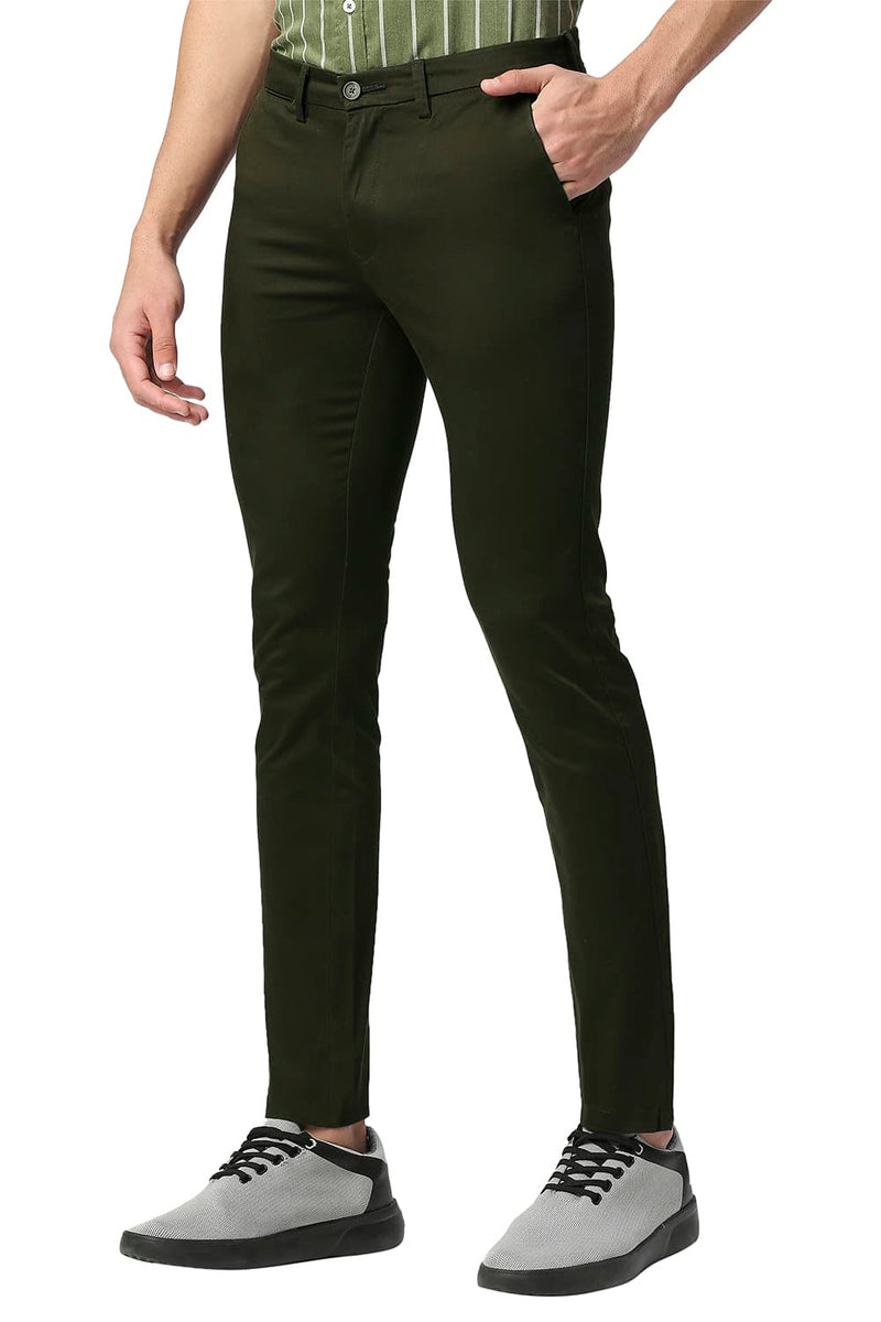 BASICS SKINNY FIT BROKEN TWILL STRETCH TROUSERS