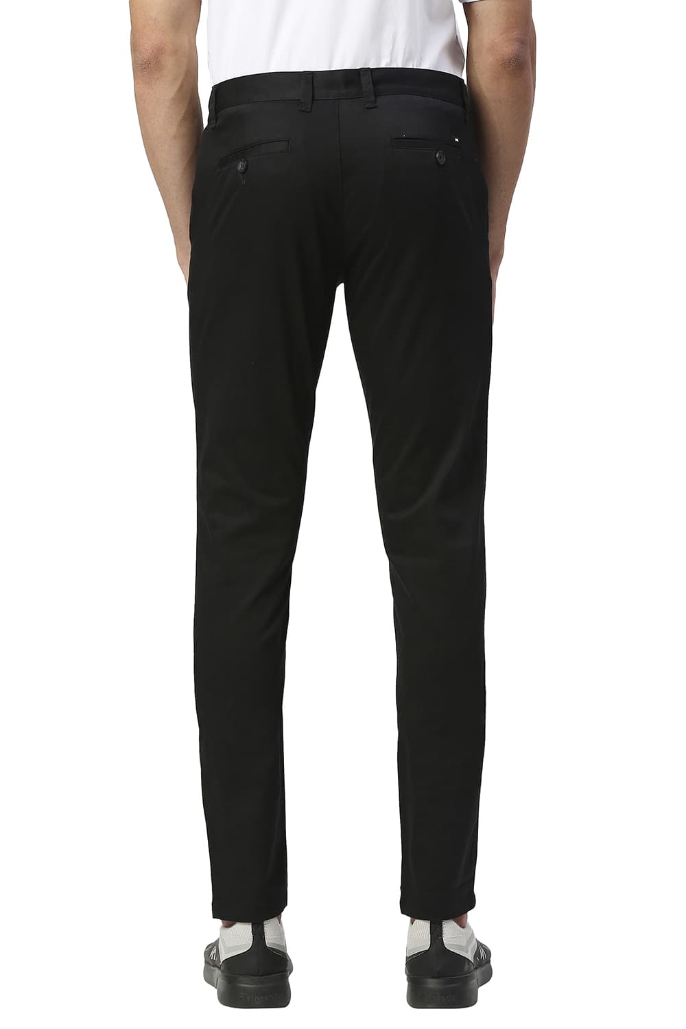 BASICS TAPERED FIT COTTON STRETCH TROUSERS