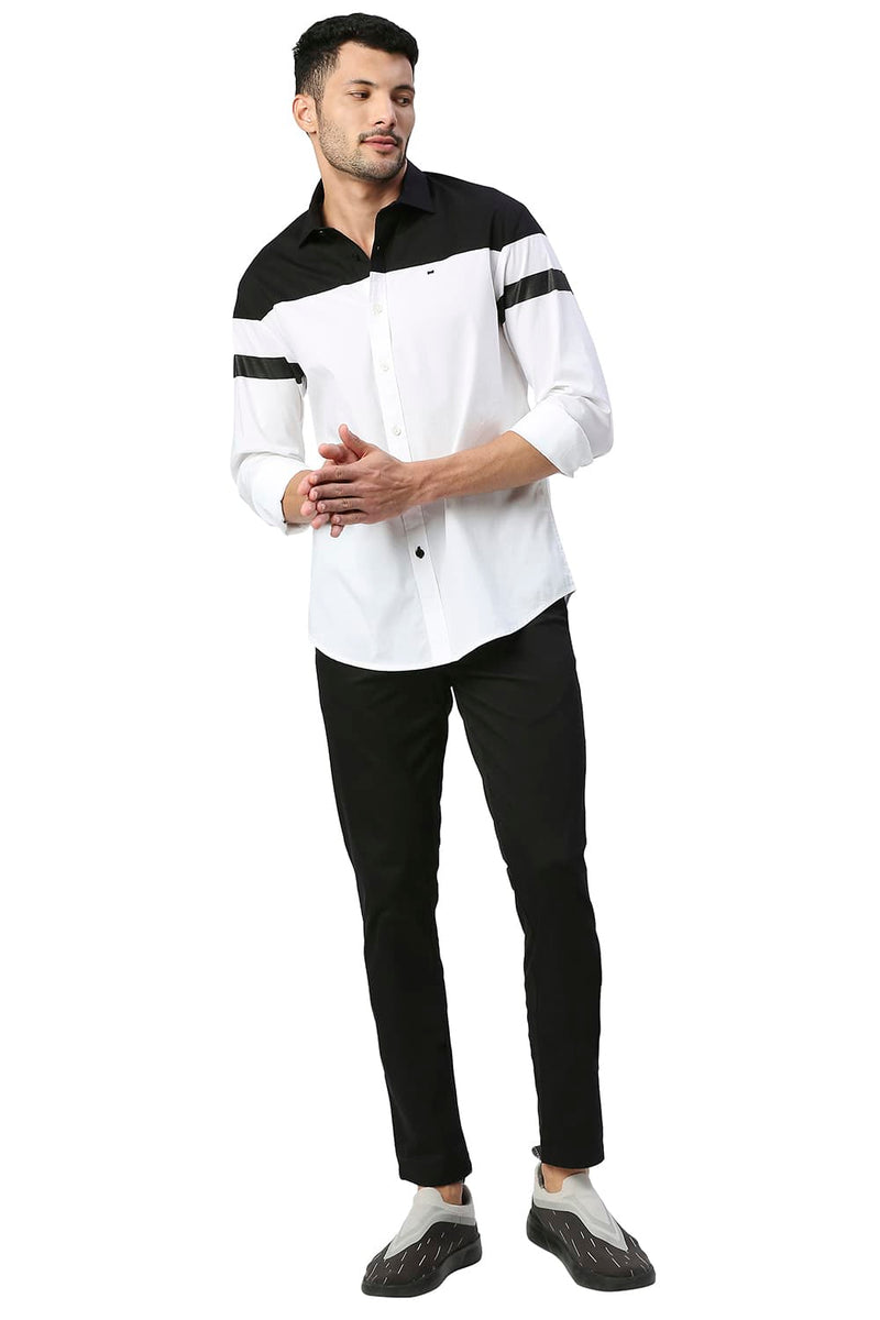 BASICS TAPERED FIT COTTON STRETCH TROUSERS