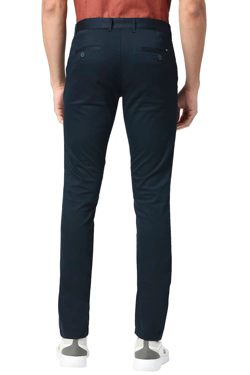 BASICS TAPERED FIT COTTON STRETCH TROUSERS