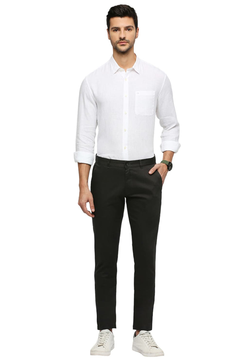 BASICS TAPERED FIT COTTON STRETCH TROUSERS