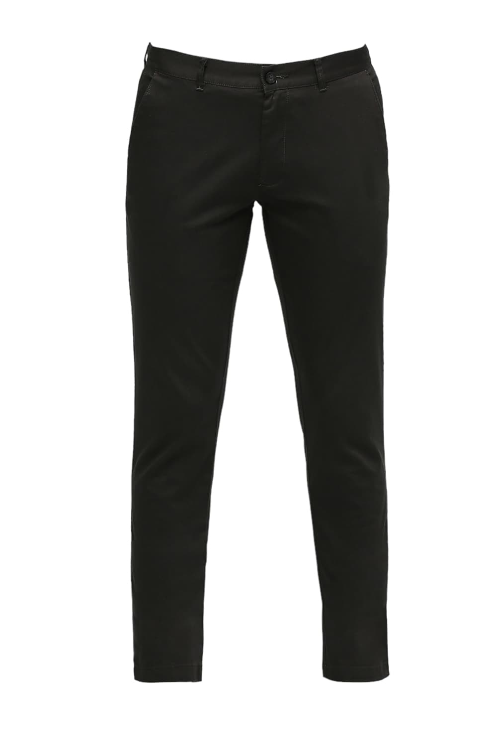 BASICS TAPERED FIT COTTON STRETCH TROUSERS