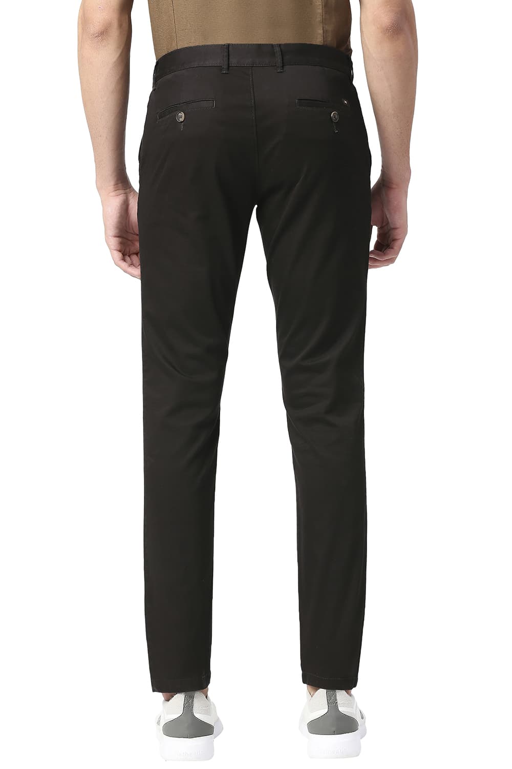 BASICS TAPERED FIT COTTON STRETCH TROUSERS