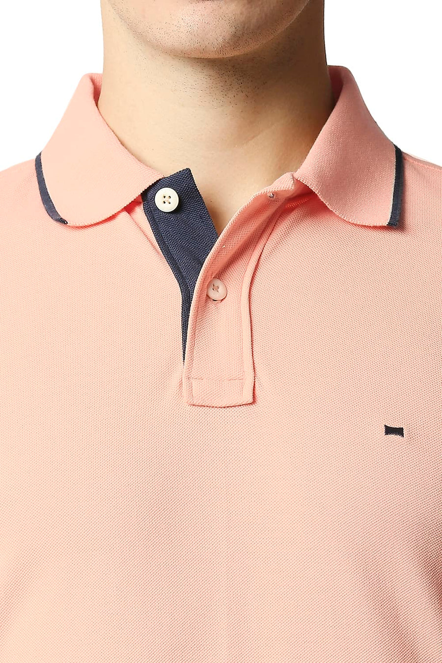 BASICS MUSCLE FIT PEACH PARFAIT POLO T-SHIRT