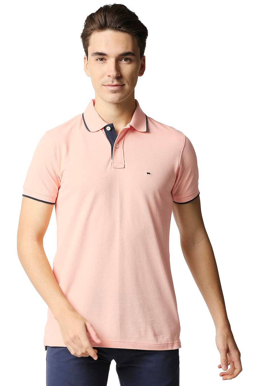 BASICS MUSCLE FIT PEACH PARFAIT POLO T-SHIRT