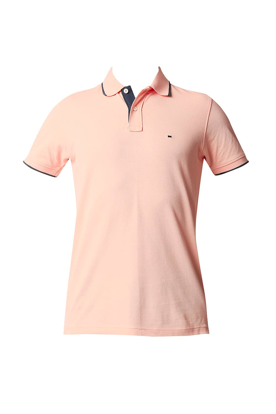 BASICS MUSCLE FIT PEACH PARFAIT POLO T-SHIRT