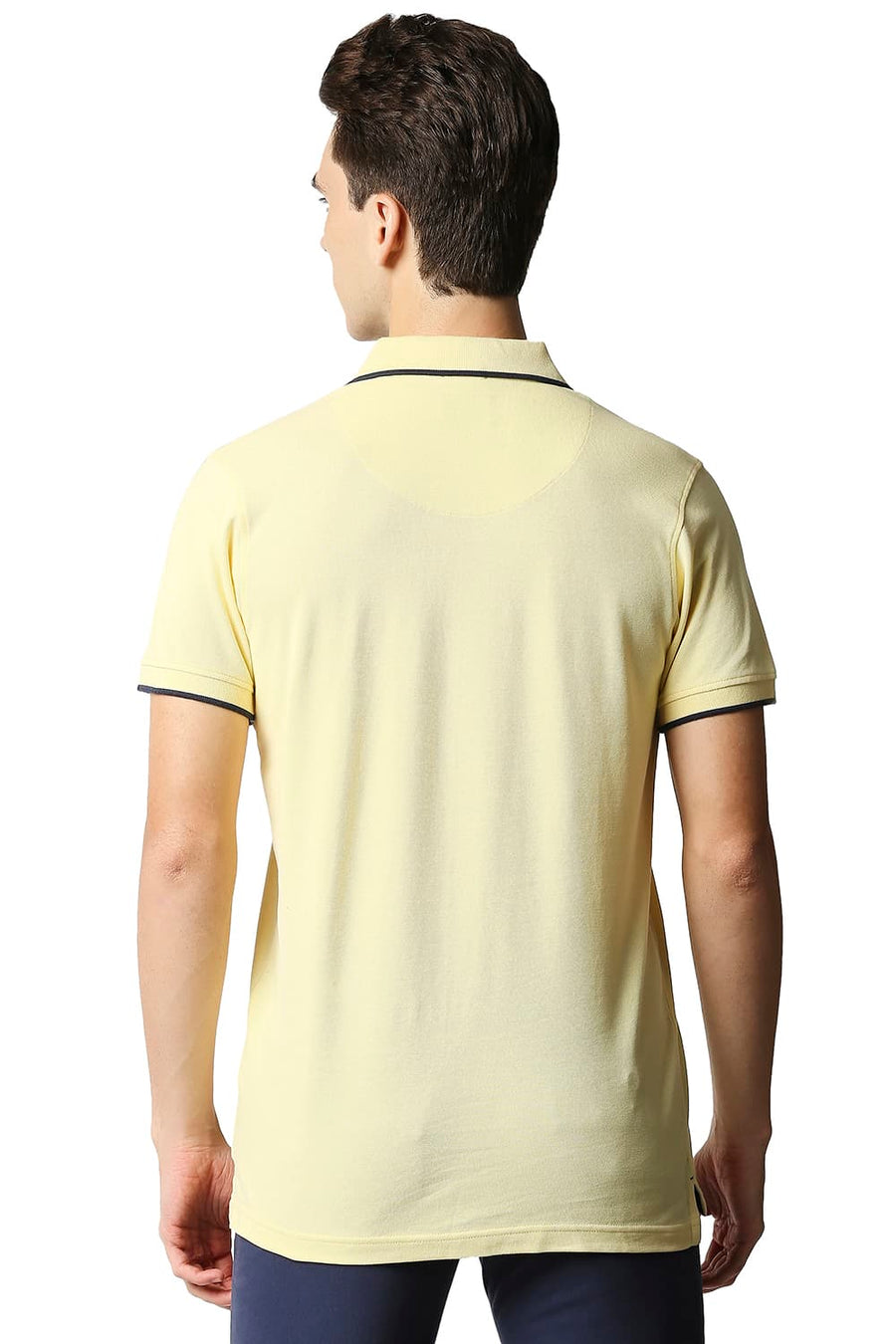 BASICS MUSCLE FIT PALE BANANA POLO T-SHIRT