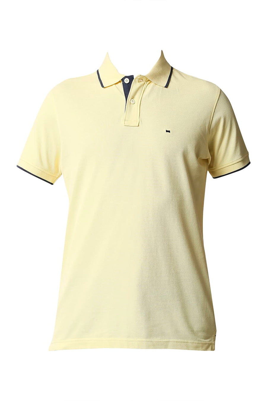 BASICS MUSCLE FIT PALE BANANA POLO T-SHIRT