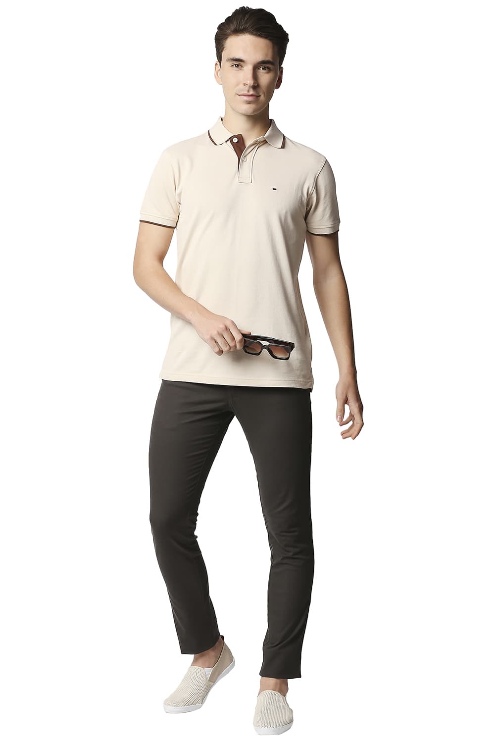 BASICS MUSCLE FIT POLO T-SHIRT