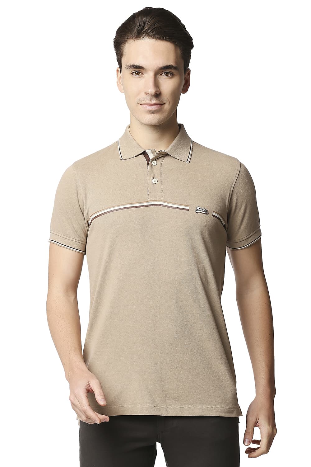 BASICS MUSCLE FIT POLO T-SHIRT