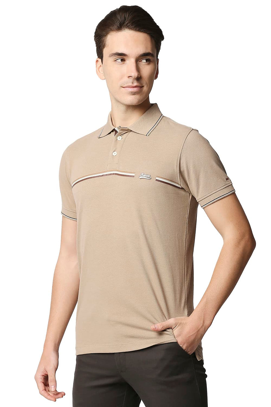 BASICS MUSCLE FIT SAVANNANTAN POLO T-SHIRT