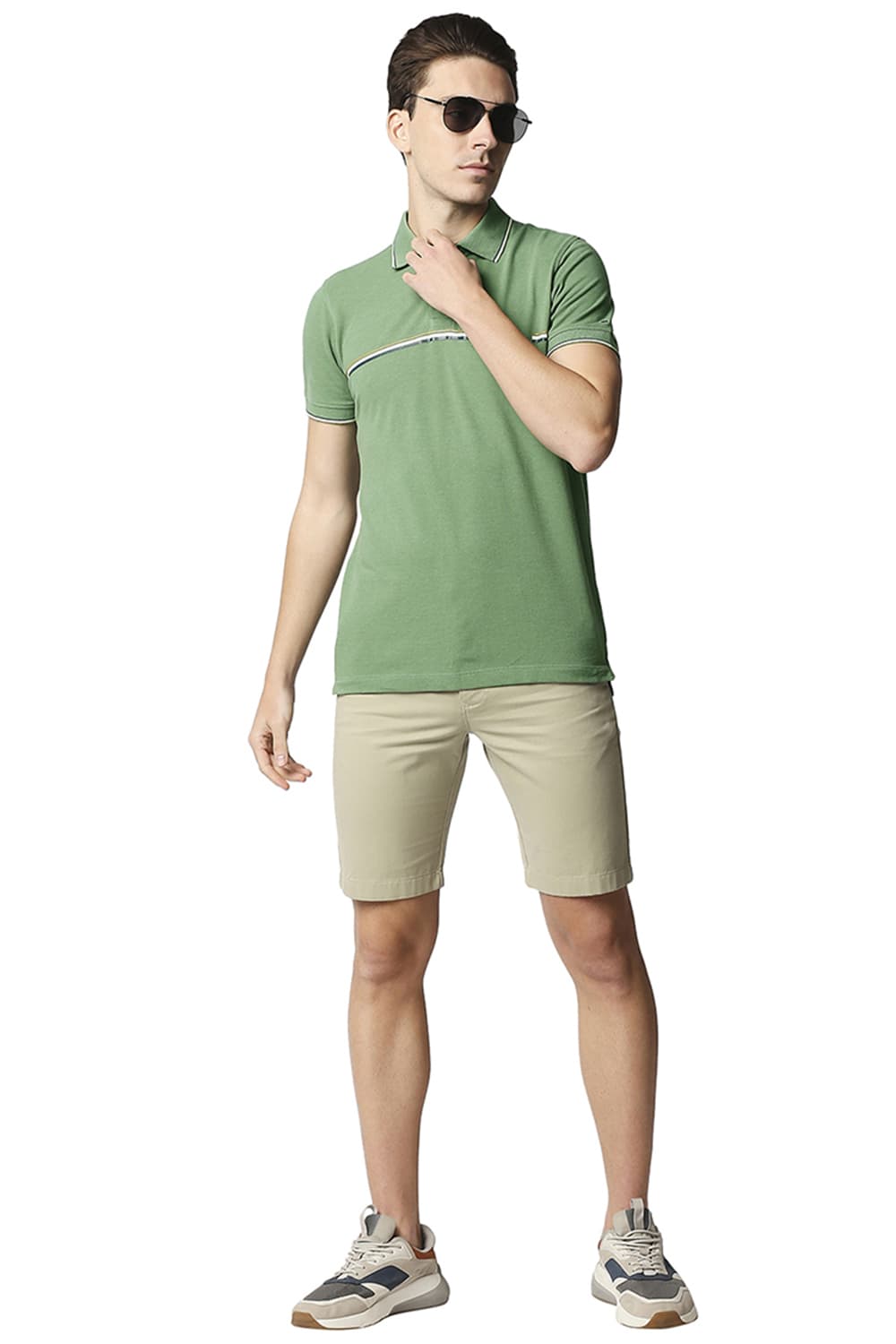 BASICS MUSCLE FIT POLO T-SHIRT