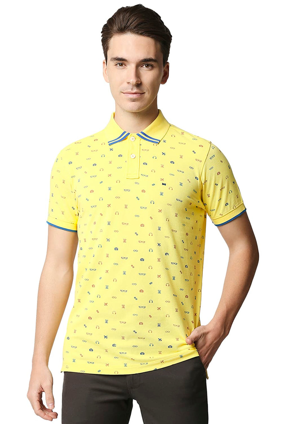 BASICS MUSCLE FIT SUNSHINE POLO T-SHIRT