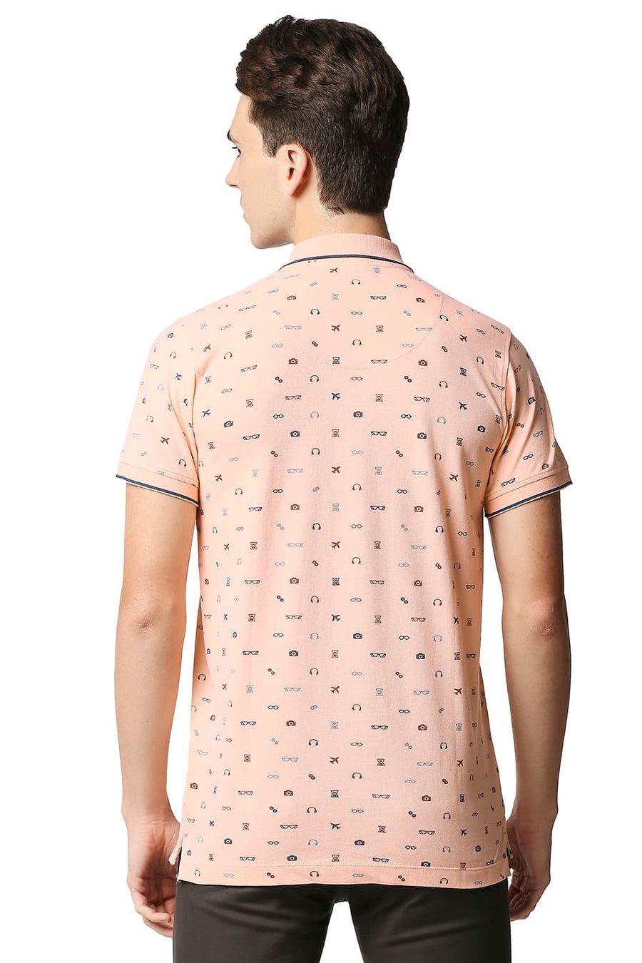 BASICS MUSCLE FIT PEACH PARFAIT POLO T-SHIRT