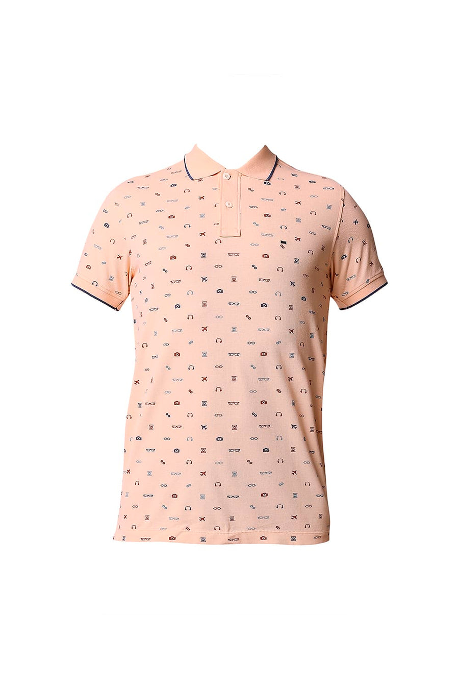 BASICS MUSCLE FIT PEACH PARFAIT POLO T-SHIRT