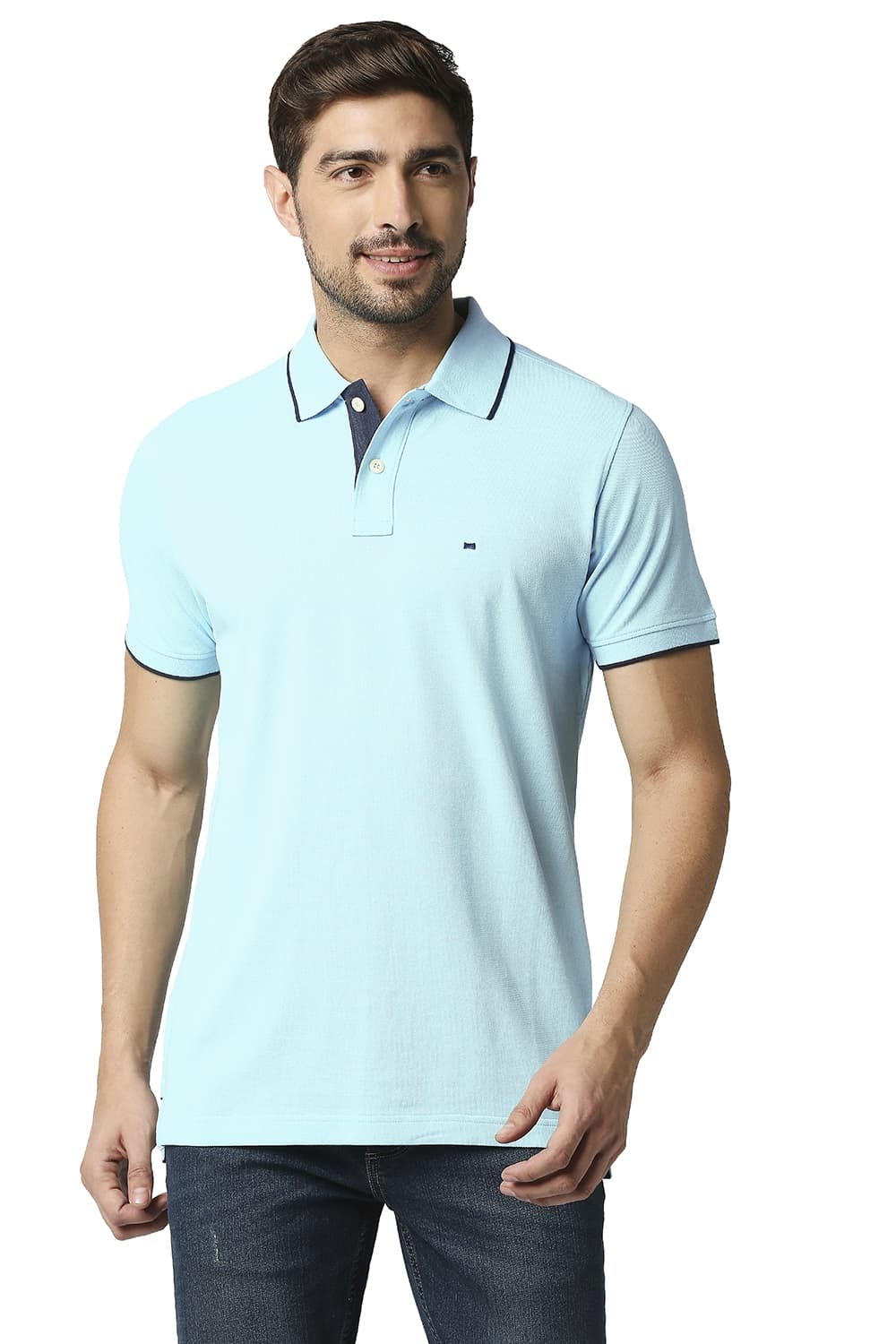 BASICS MUSCLE FIT POLO T-SHIRT