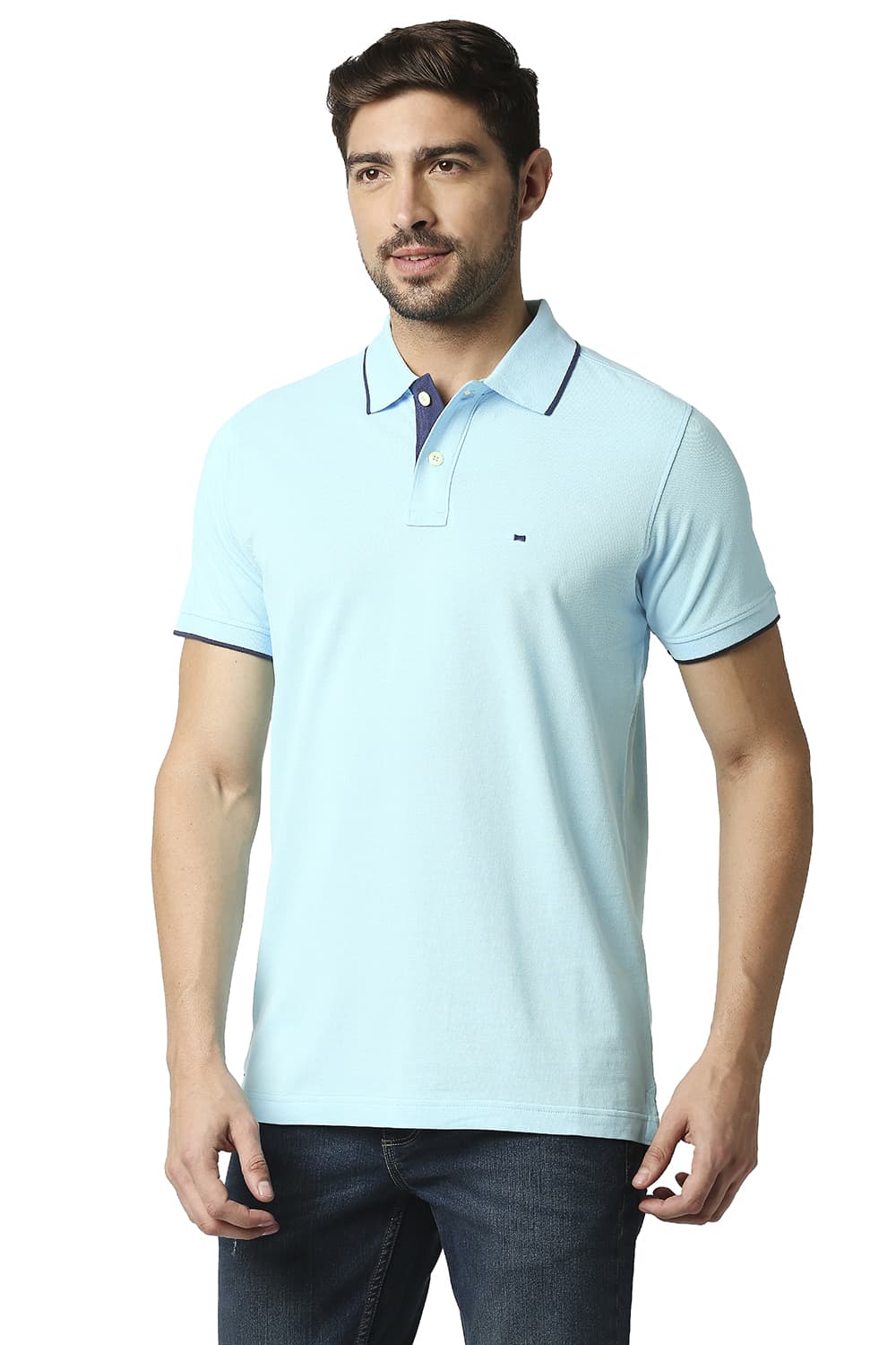 BASICS MUSCLE FIT POLO T-SHIRT