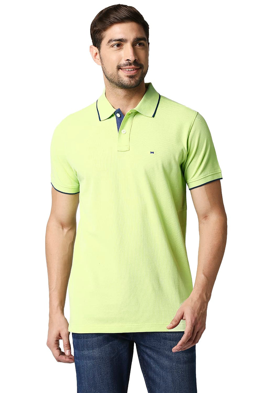 BASICS MUSCLE FIT BUTTERFLY POLO T-SHIRT