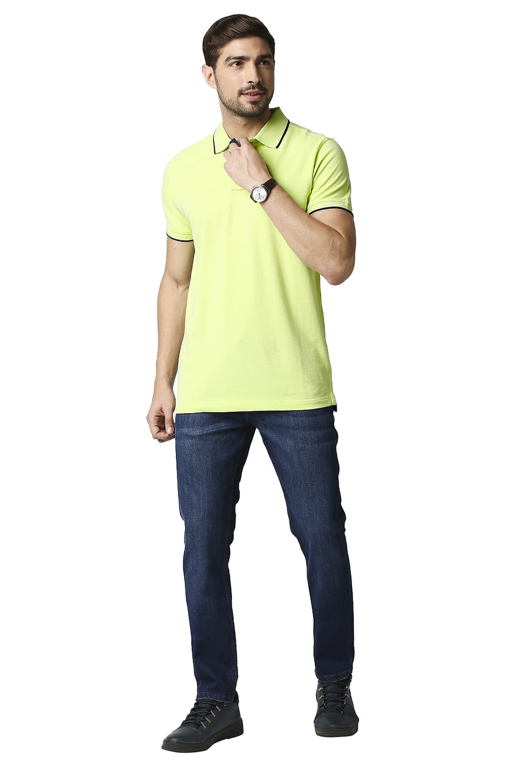 BASICS MUSCLE FIT POLO T-SHIRT