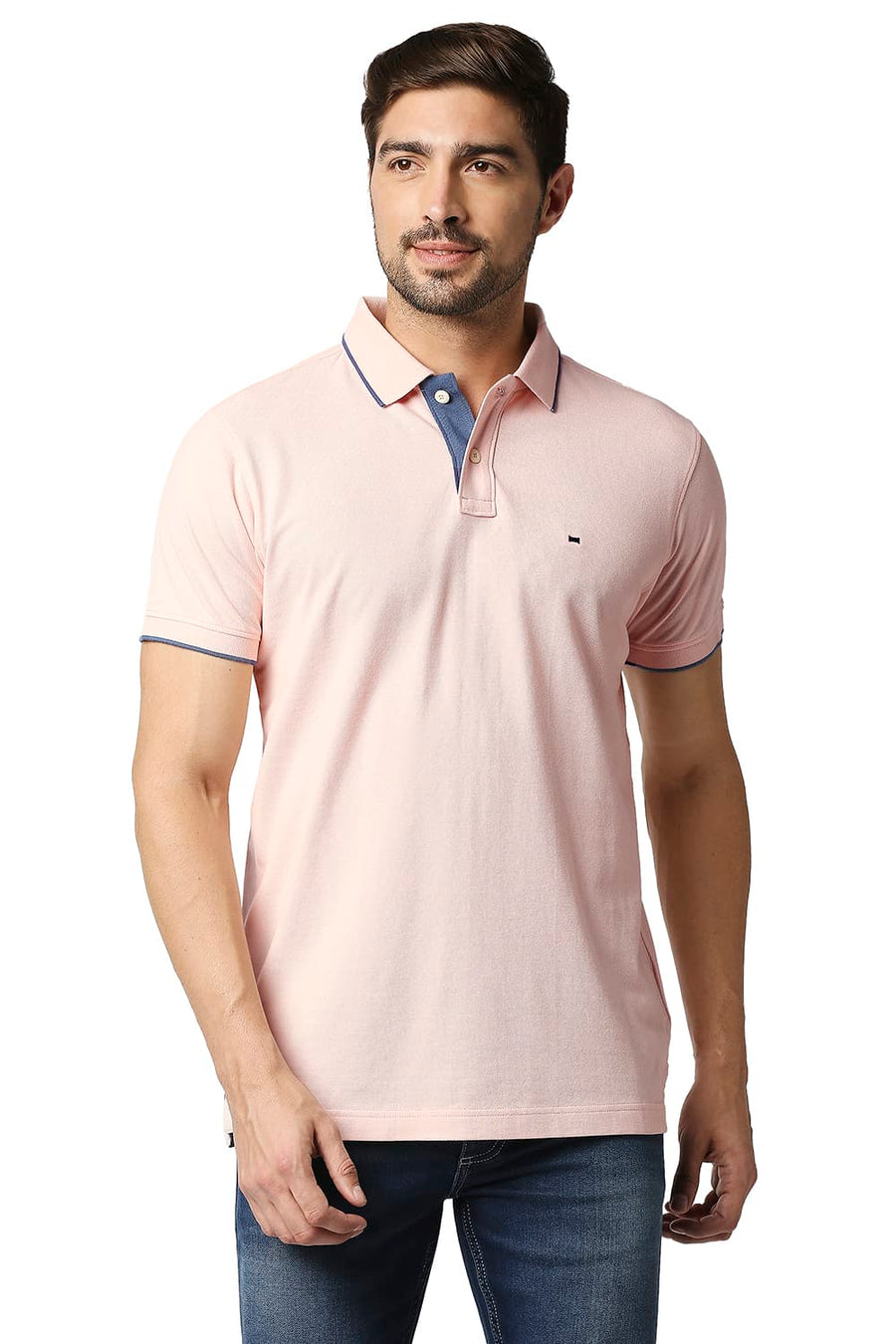 BASICS MUSCLE FIT PINK DOGWOOD POLO T-SHIRT