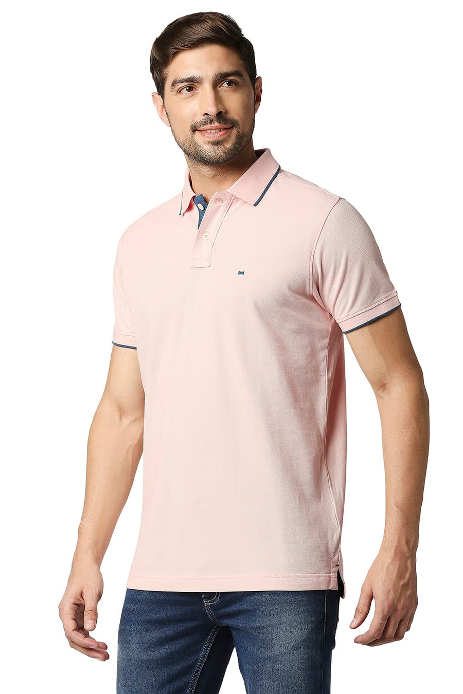 BASICS MUSCLE FIT PINK DOGWOOD POLO T-SHIRT