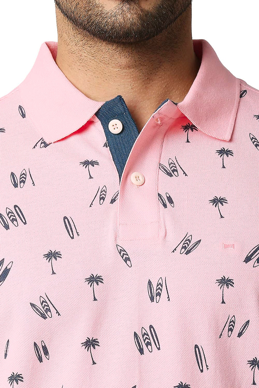 BASICS MUSCLE FIT FIRST BLUSH POLO T-SHIRT