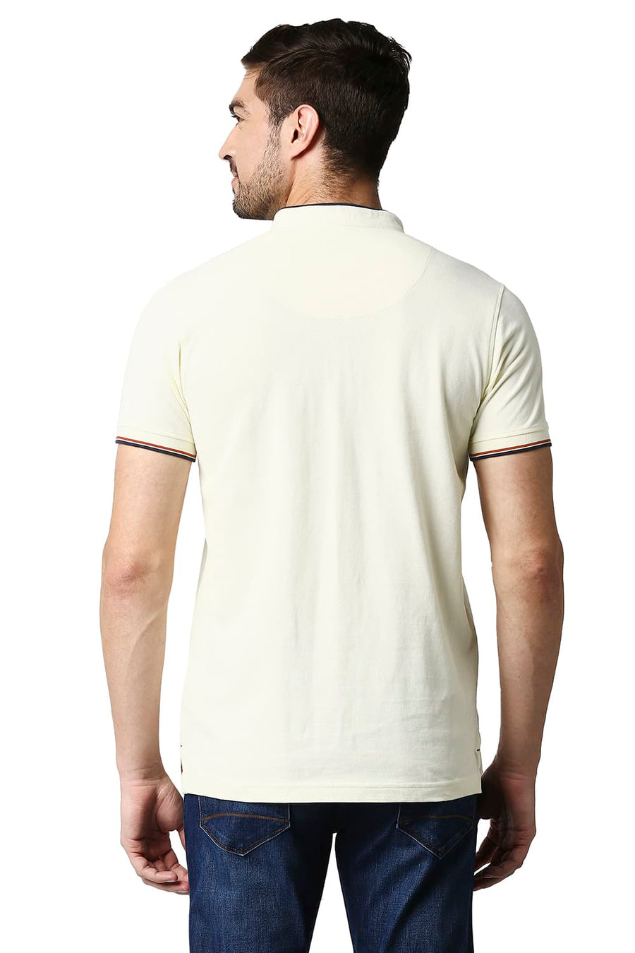 BASICS MUSCLE FIT SWEET CORN POLO T-SHIRT