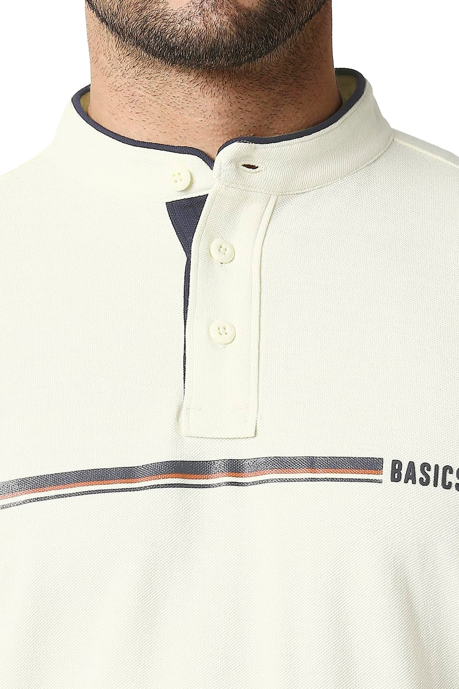 BASICS MUSCLE FIT SWEET CORN POLO T-SHIRT