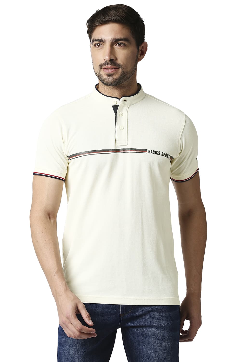 BASICS MUSCLE FIT POLO T-SHIRT