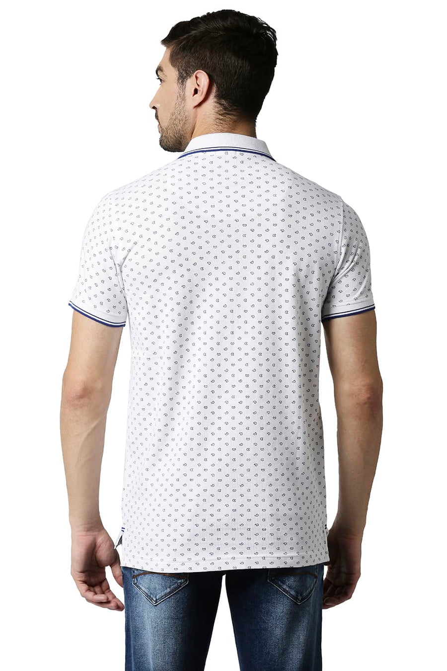 BASICS MUSCLE FIT BRIGHT WHITE POLO T-SHIRT