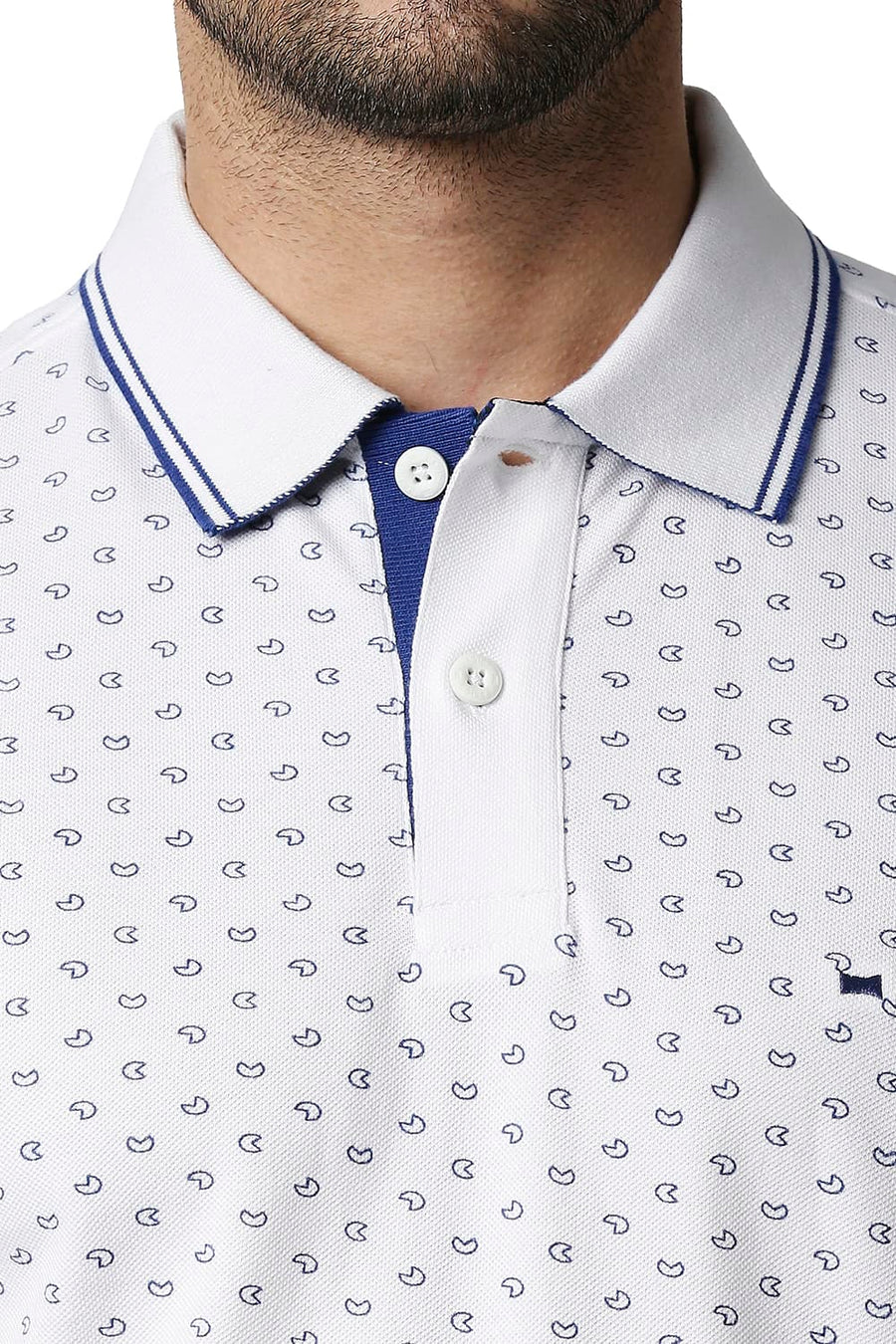 BASICS MUSCLE FIT BRIGHT WHITE POLO T-SHIRT