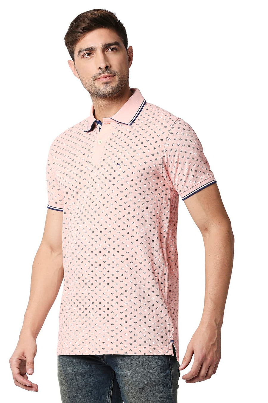 BASICS MUSCLE FIT IMPATIENS PINK POLO T-SHIRT