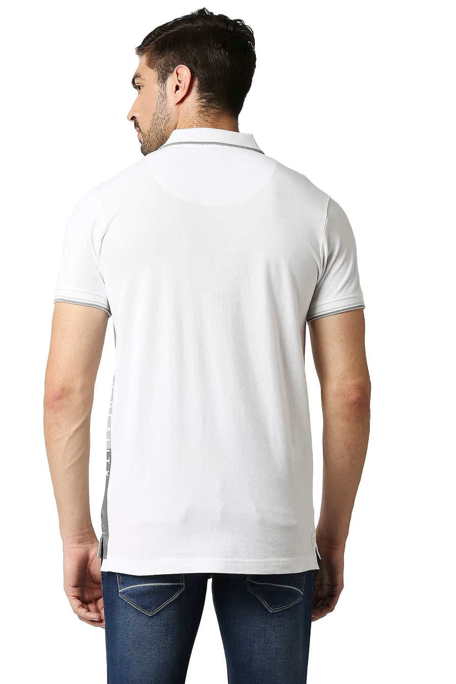 BASICS MUSCLE FIT BRIGHT WHITE POLO T-SHIRT