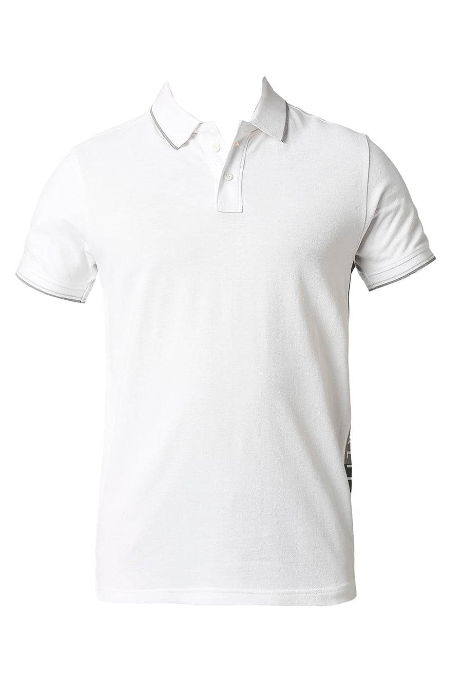 BASICS MUSCLE FIT BRIGHT WHITE POLO T-SHIRT