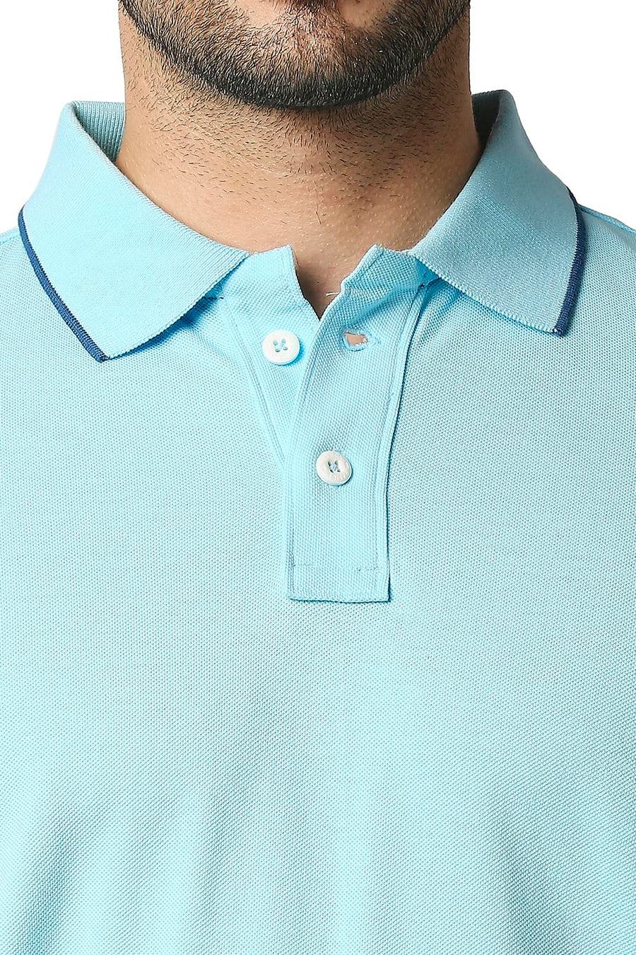 BASICS MUSCLE FIT ATOMIZER BLUE POLO T-SHIRT