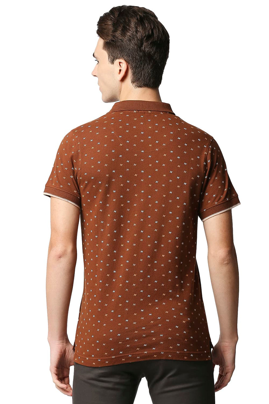 BASICS MUSCLE FIT SORREL HORSE POLO T-SHIRT