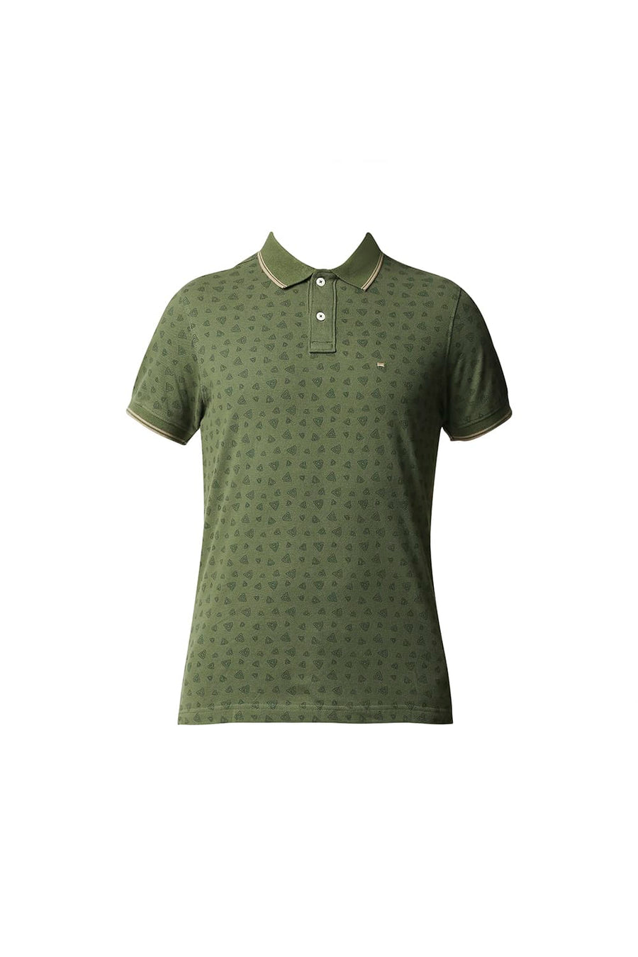 BASICS MUSCLE FIT FOUR LEAF CLOVER POLO T-SHIRT