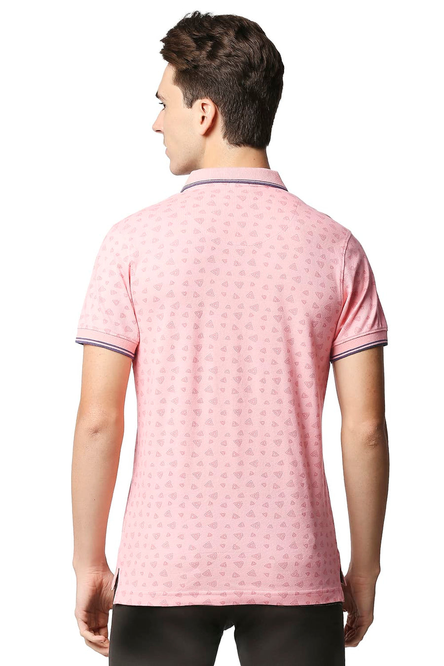 BASICS MUSCLE FIT PALE ROSETTE POLO T-SHIRT