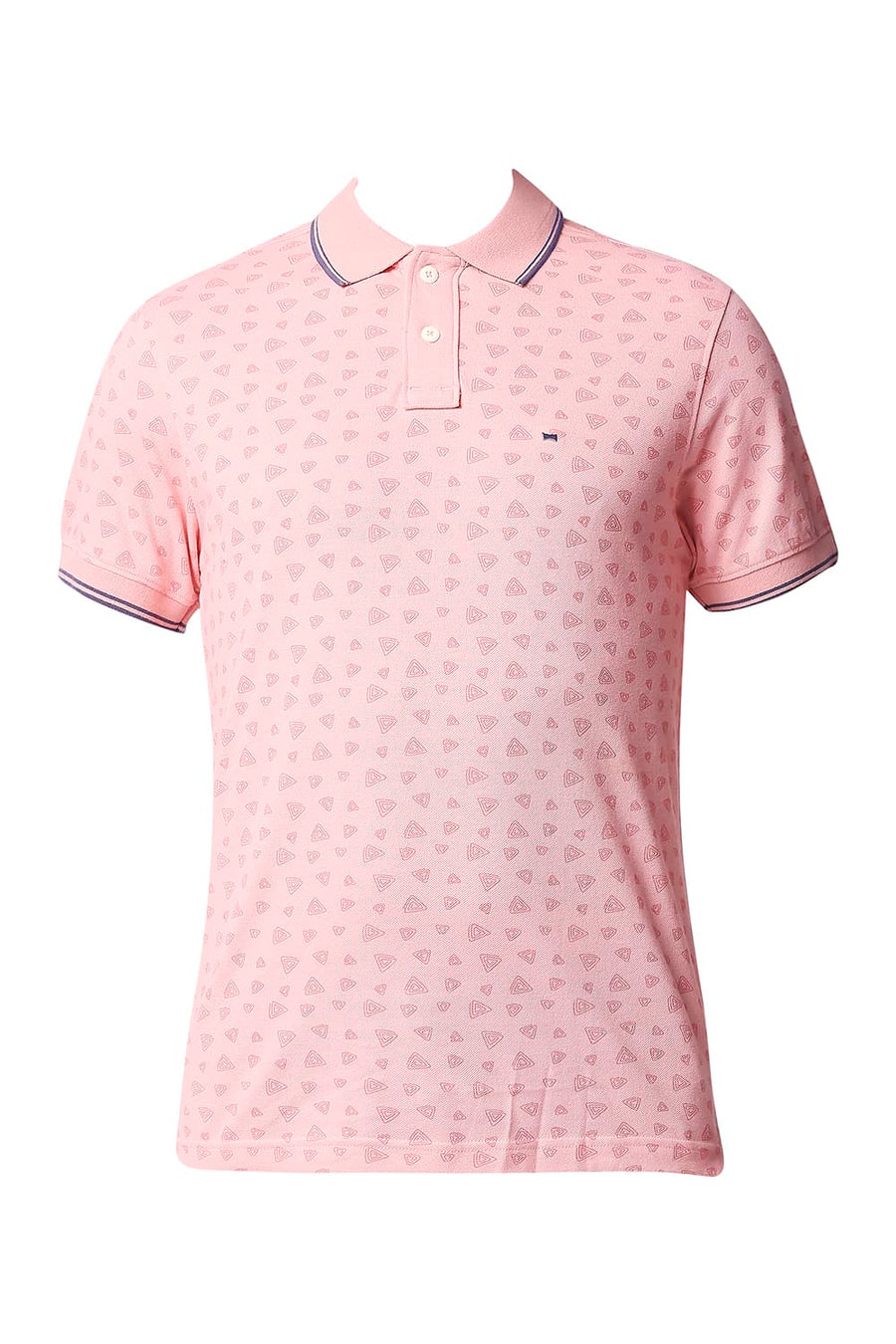 BASICS MUSCLE FIT PALE ROSETTE POLO T-SHIRT