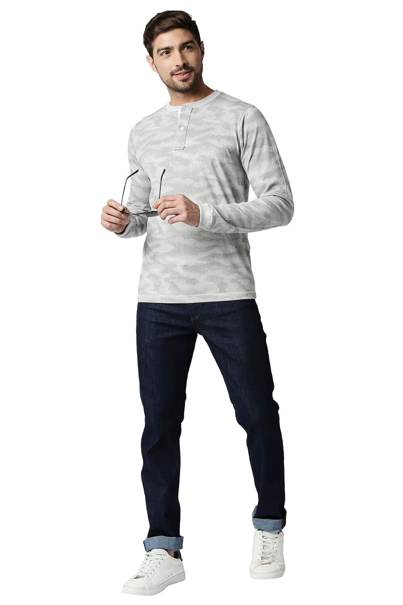 BASICS MUSCLE FIT HENLEY T-SHIRT