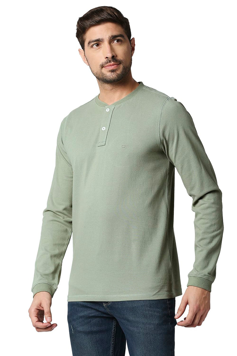 BASICS MUSCLE FIT HENLEY T-SHIRT