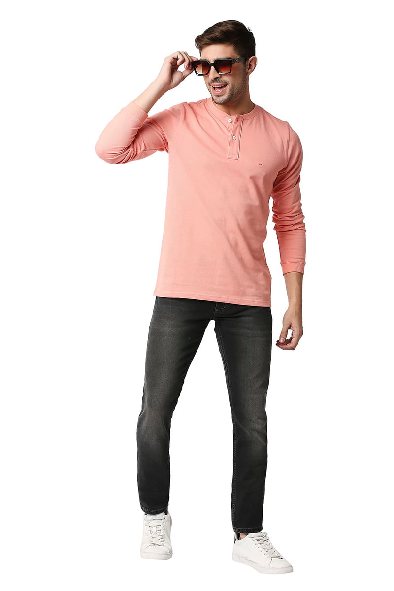 BASICS MUSCLE FIT HENLEY T-SHIRT