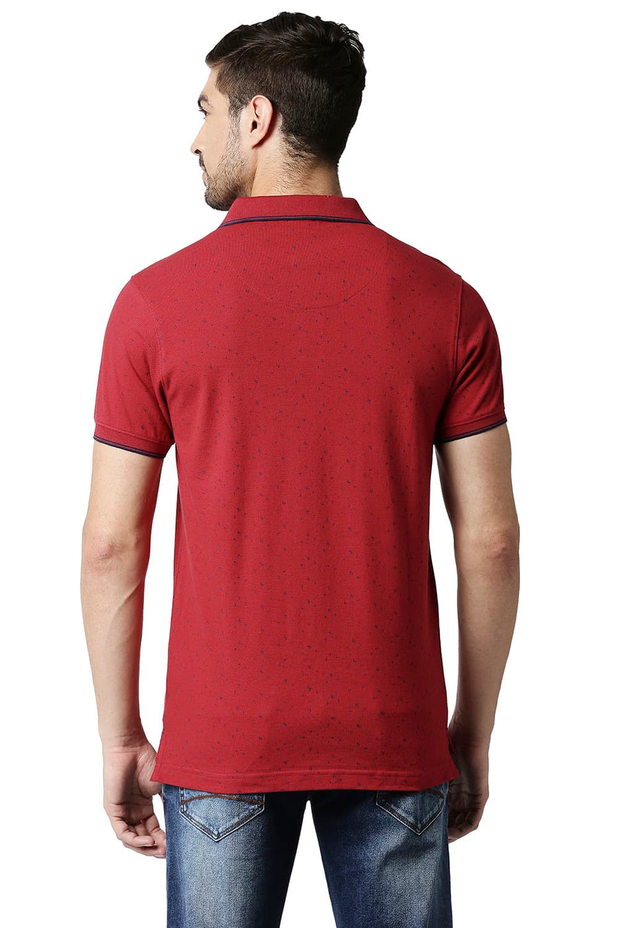 BASICS MUSCLE FIT RIO RED POLO T-SHIRT