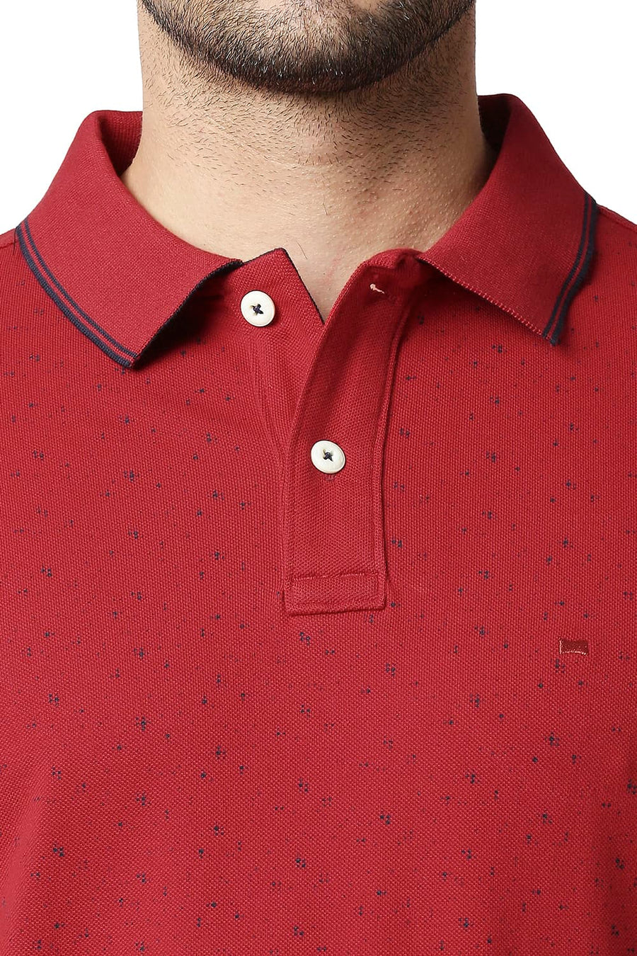 BASICS MUSCLE FIT RIO RED POLO T-SHIRT
