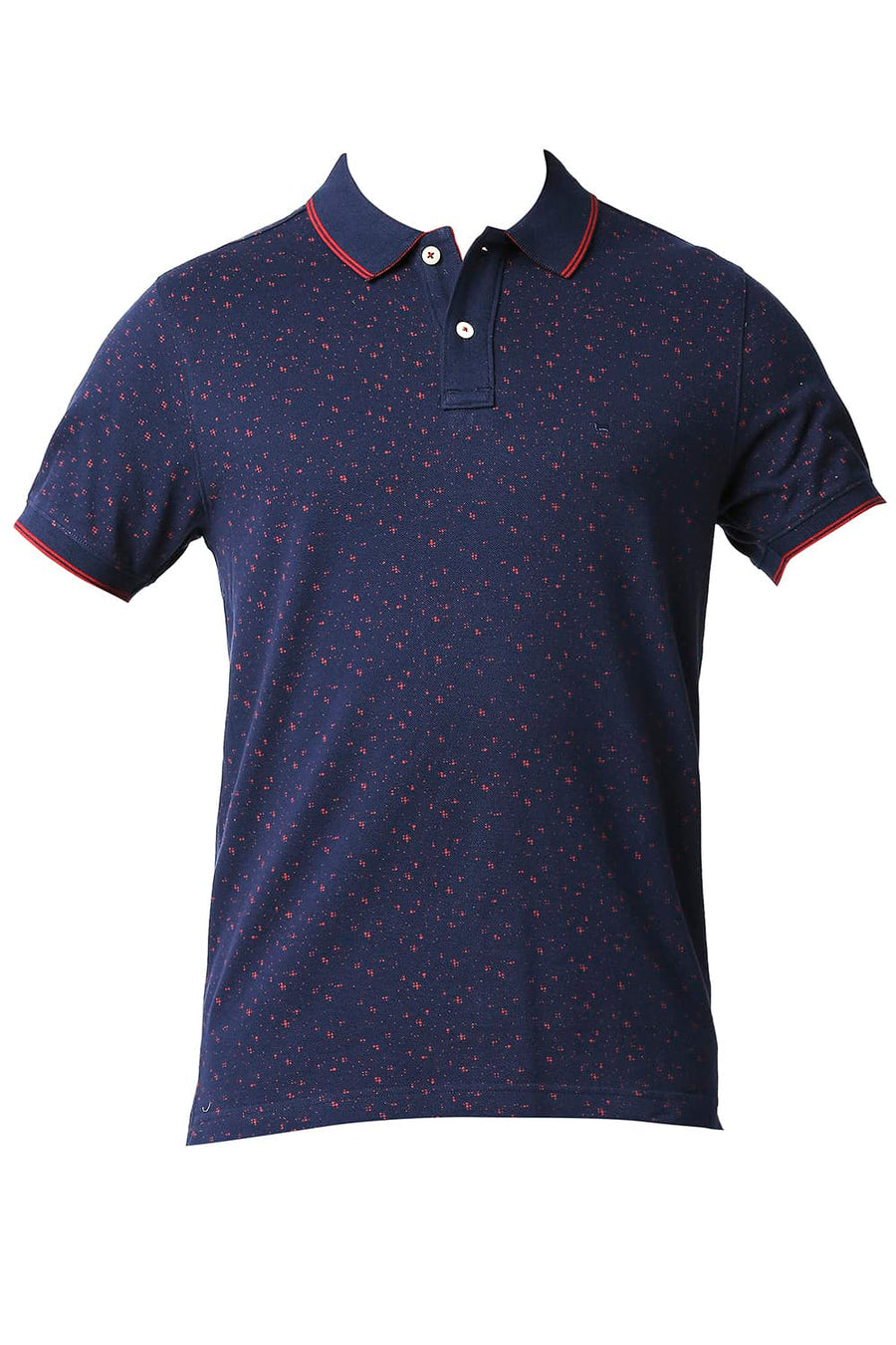 BASICS MUSCLE FIT PAGEANT BLUE POLO T-SHIRT