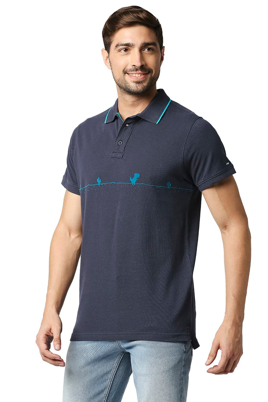 BASICS MUSCLE FIT AFTER MIDNIGHT POLO T-SHIRT