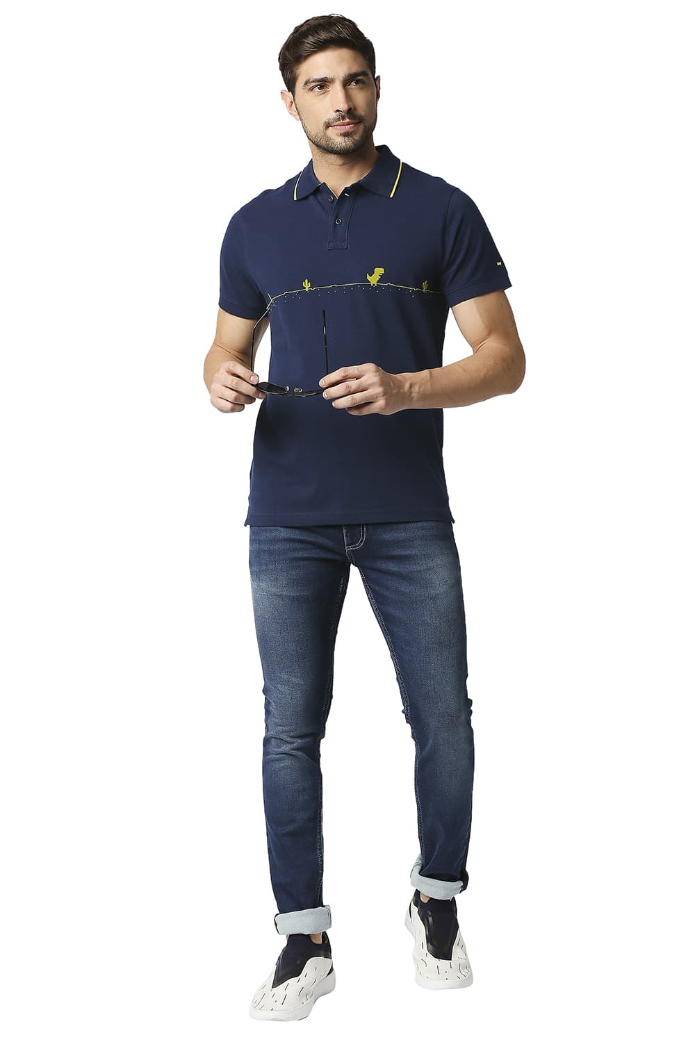 BASICS MUSCLE FIT POLO T-SHIRT