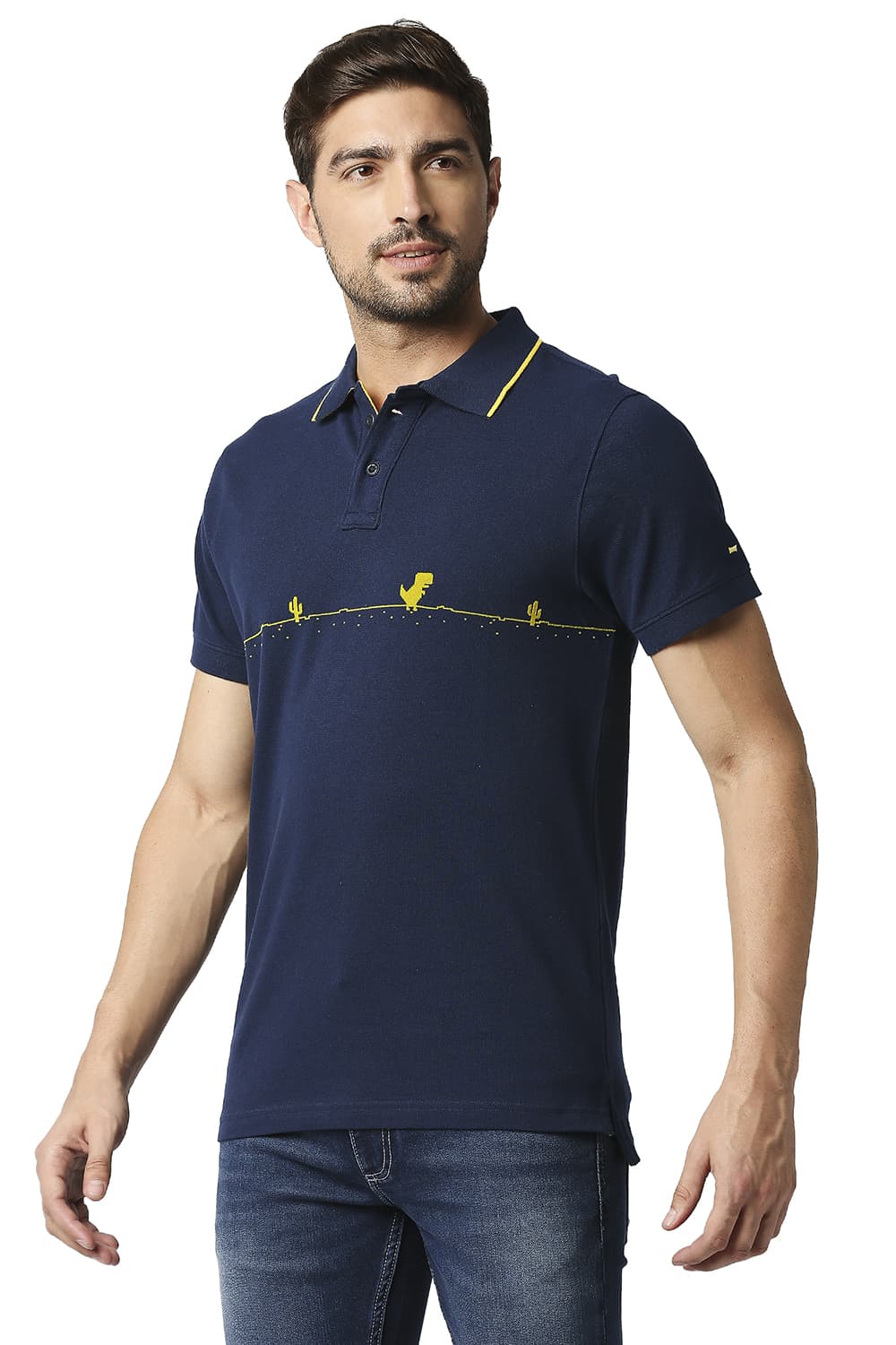 BASICS MUSCLE FIT POLO T-SHIRT